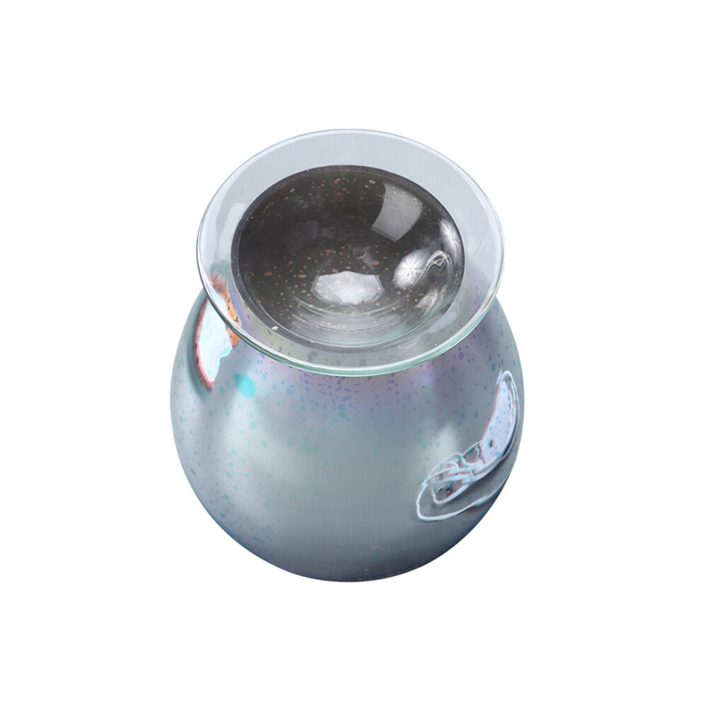 Difusor de vidrio para aromaterapia eléctrica 3D lámpara de aromaterapia cera fundida más lámpara de cristal con vela para el dormitorio de la oficina en casa: UK plug