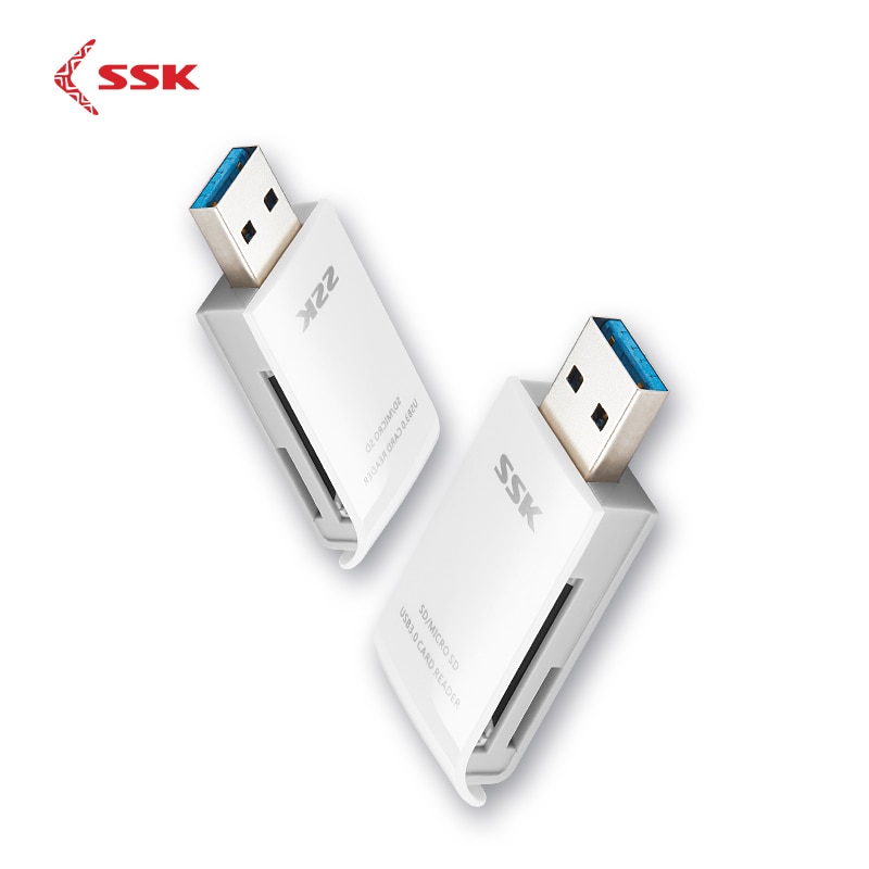 Ssk Usb 3.0 2 In 1 Kaartlezer High Speed Usb 3.0 Sd/Micro Sd/Sdxc/Tf/T-flash Memory Card Reader Adapter SCRM331