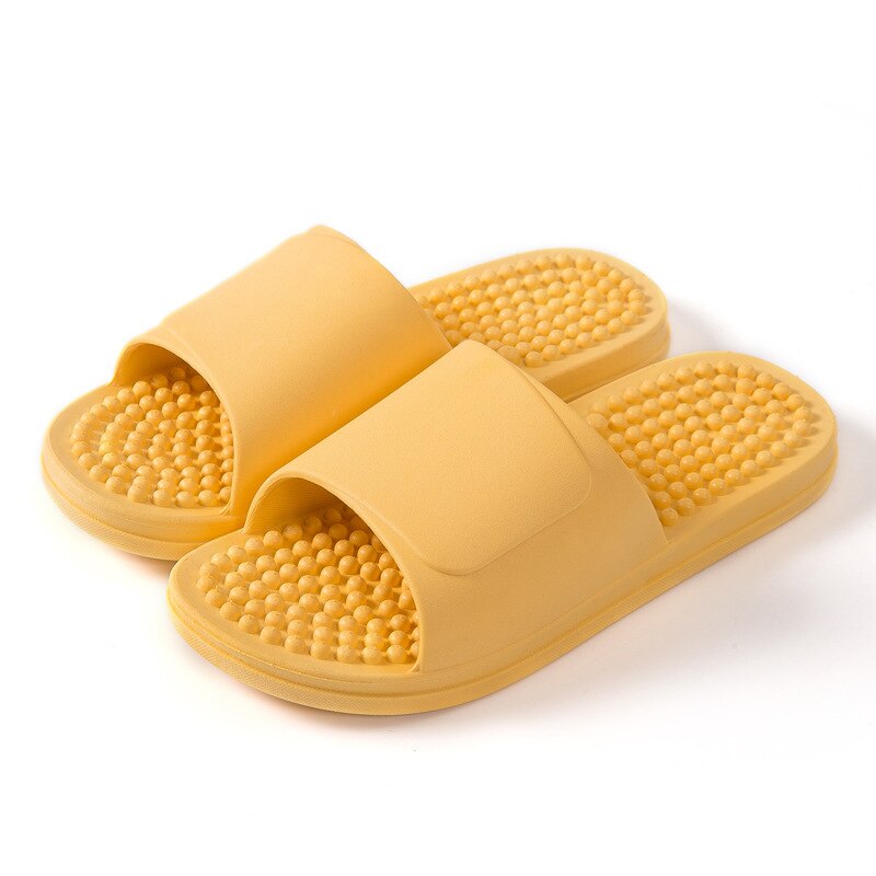 Zapatillas de masaje para mujer, zapatos para masajear los pies, interior, hogar, fondo suave, baño, antideslizante, transpirable, resistente al desgaste: Amarillo / 38-39
