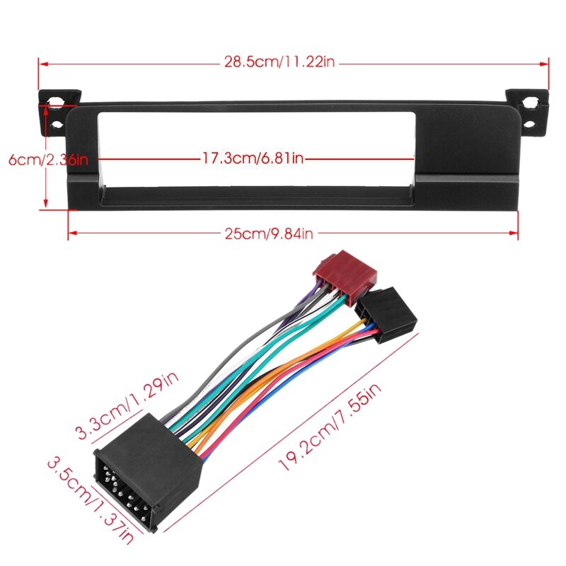 1 Din coche Radio Estéreo Facia adaptador DVD Panel Kit de ajuste para BMW E46 1999-2006