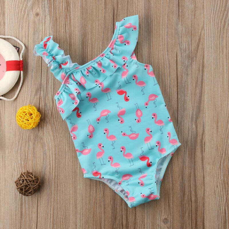 Goocheer Sommer Kleinkind Baby Art Mädchen Kleidung Flamingo Ballettröckchen Beliebte Ärmel Badeanzug Bademode Rüschen Bikini Badeanzug