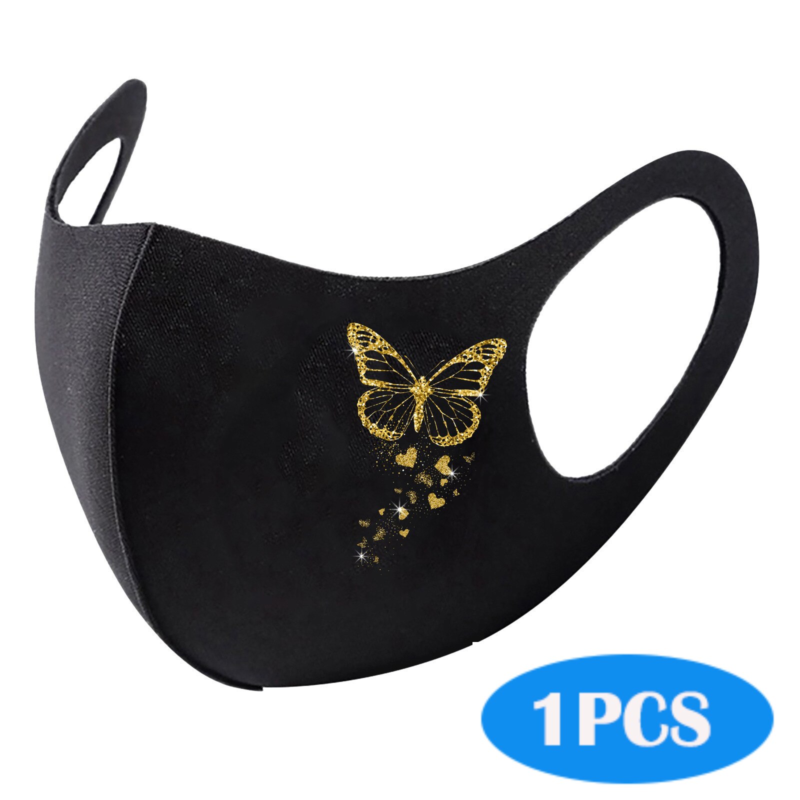 Happy Years 1/5pcs Shiny Ski Fasemask Adult butterfly Printed Washable Reusable Fabric Cotton Bandana: A