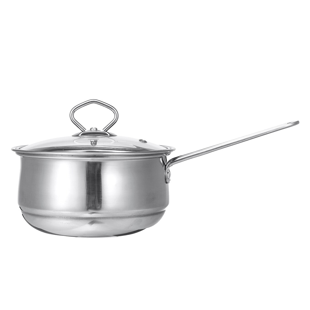 3 Piece Cookware Set Multi-purpose Induction Cookware With Glass Lid Home Kitchen Stainless Steel Soup Pot Saucepan Frying Pan