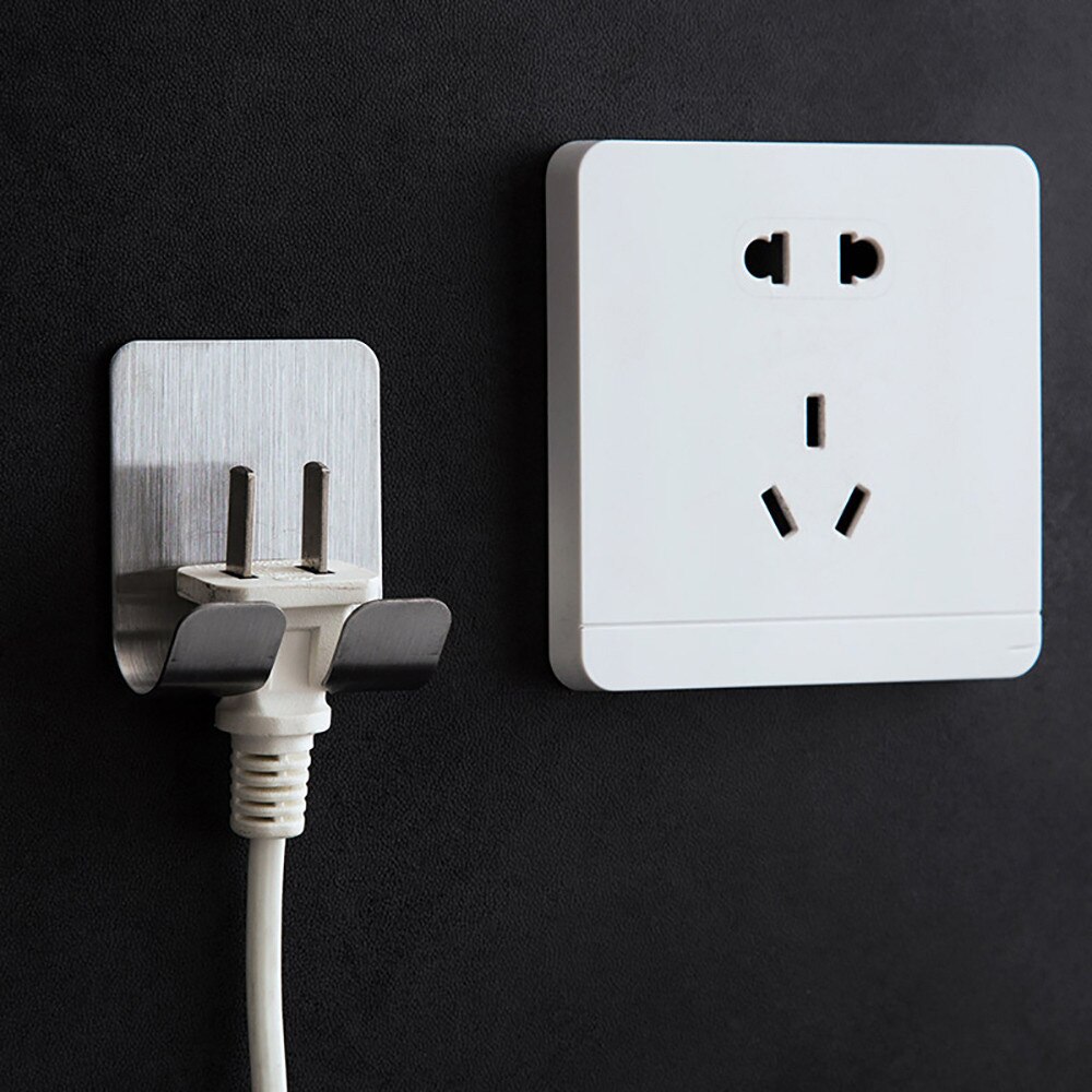 Electrical Plug Holder Multifunction Stainless Steel Shaver Toothbrush Holder Washroom Wall Cup Hook Razor Bathroom 114