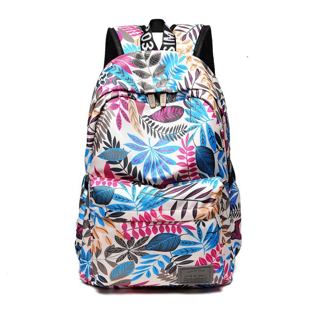 Chuwanglin Rugzakken Voor School Tieners Meisjes Tassen Mode Vrouwen Reizen Rugzak Rugzakken Leuke Animal Print Mannelijke Tas P61005: White maple leaf