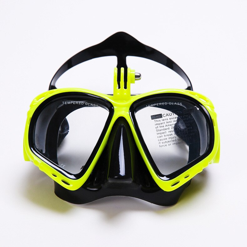 Máscara de esnórquel gafas de buceo completamente seco con soporte tubo de respiración gafas para usar bajo el agua conjunto de gafas de natación para hombres y mujeres: Yellow frame black s