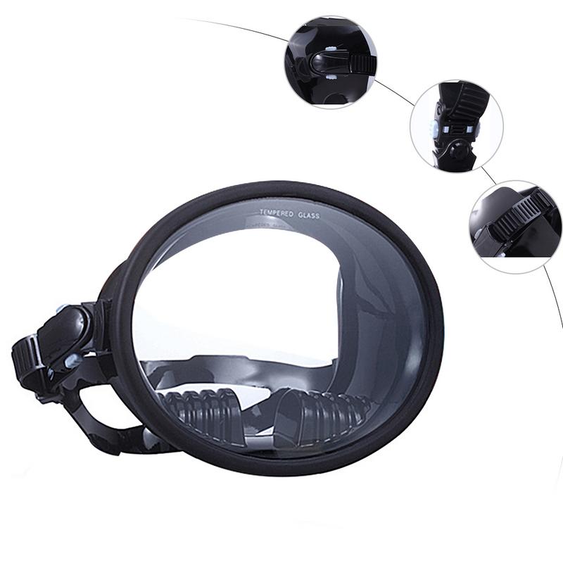 Panoramic Wide View Diving Mask Durable Aquatics Scuba Diving Snorkeling Frameless Mask Tempered Glass Diving Goggle Mask
