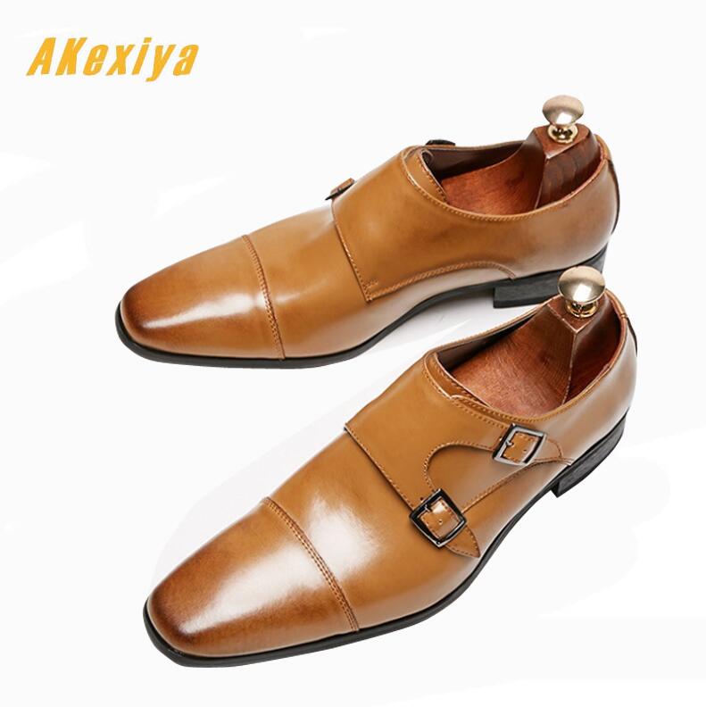 concepteur hommes classique moine sangle chaussures plates robe élégance gentleman chaussures mâle mariage retour soirée marié chaussures de bal