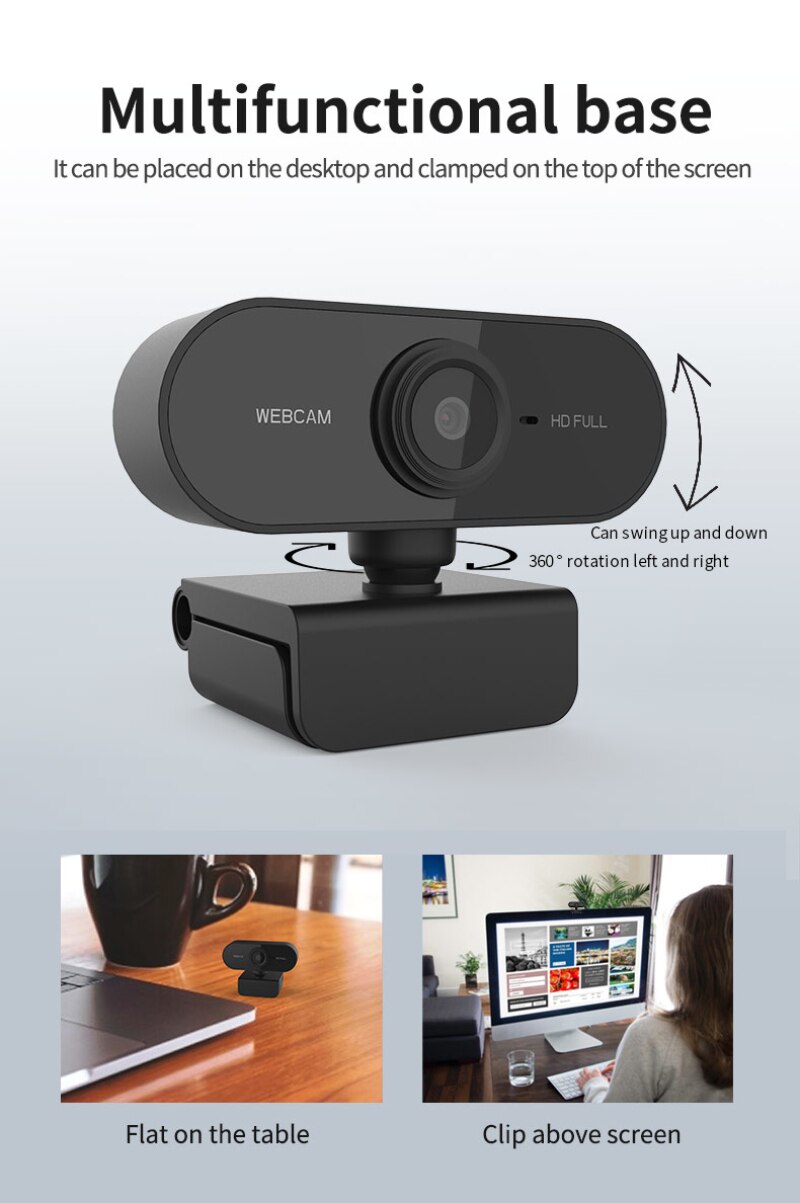 Webcam Full Hd 1080P Web Camera Met Microfoon Usb Driver-Gratis Autofocus Camera Voor Pc Computer Laptop desktop Mini Camera