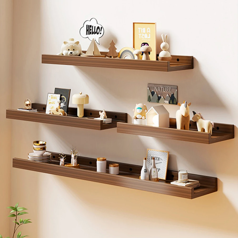 Wandopbergrek 60 cm houten scheidingswand Displayrek Thuis Woonkamer Wandplank Eenvoudig modern laminaat Sorteerrek