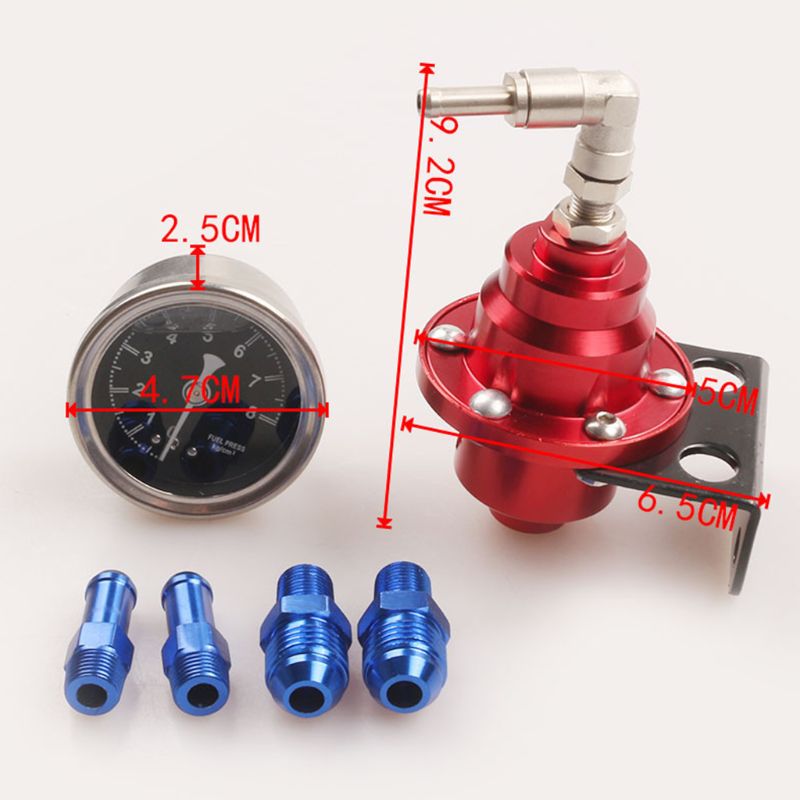 Universal Adjustable Aluminum Fuel Pressure Regulator With Gauge Kit