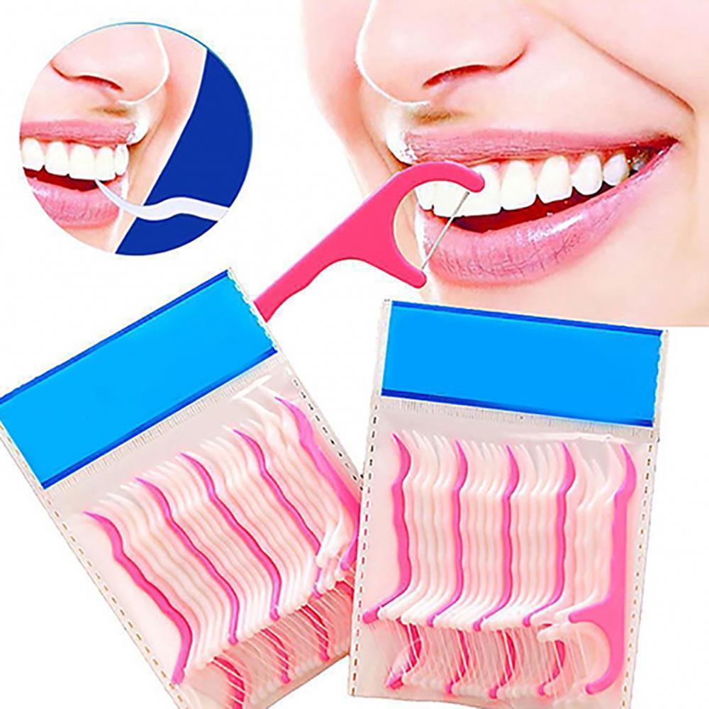 80% 25-250Pcs Dental Floss Flosser Pick Teeth Toothpicks Stick Oral Care Tooth Clean