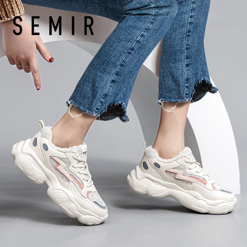 Winter dames sneakers flats platform katoenen schoenen vrouw casual veterschoen antislip plus fluweel om warm te houden damesschoenen