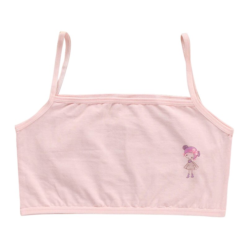 [B216] reggiseno per bambini senza schienale in pizzo per ragazze cinturino sottile in cotone per studenti intimo estivo stile gilet piccola imbracatura per lo sviluppo: rosa