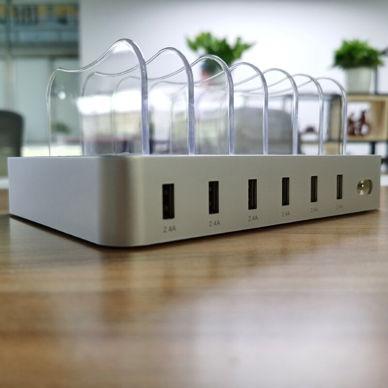 Multifunctioneel en duurzaam 6- poorts usb-desktoplaadstation geschikt voor kantoorgebruik (amerikaanse stekker)