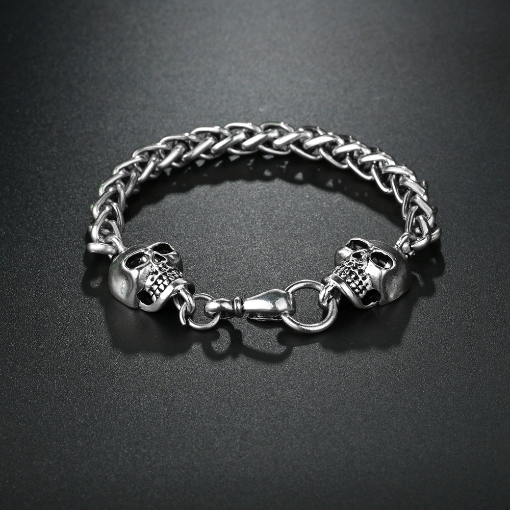 Punk Goth Rvs Cubaanse Ketting Viper Snake Armband voor Mannen Mode Animal Link Armband: Donker Goud