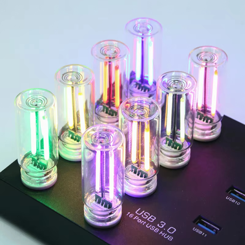 Bil-usb led-glödtrådslampa med touch-dimmer 5v retro led-lampa 0.3w bärbar belysning med plugg och uppspelning dekorativ atmosfärslampa