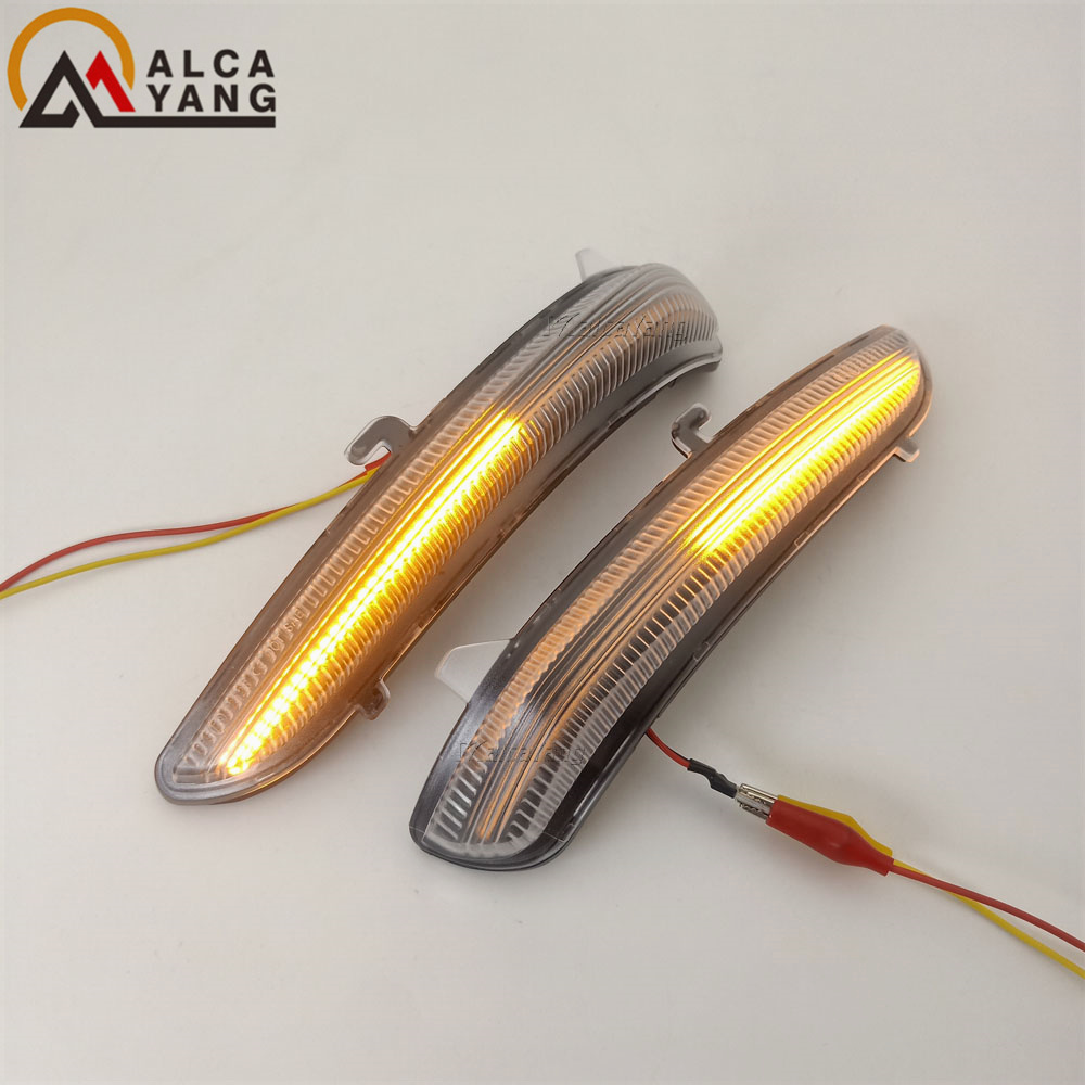 For Peugeot 208 For Citroen C3 C4 2PCS Dynamic LED Side Mirror Blinker Lights Sequential Turn Signal Indicator Lamps