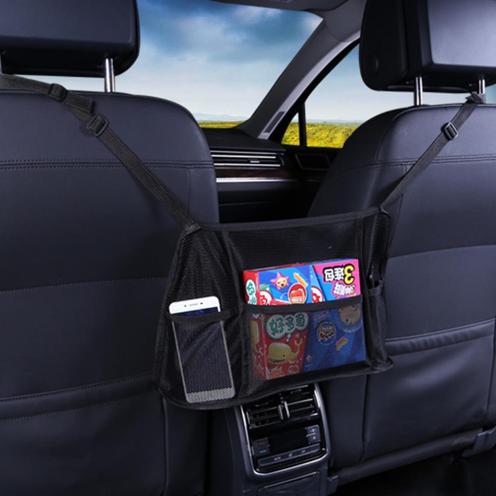 Universal almacenamiento lateral de asiento de coche de red de malla bolsa de equipaje del bolsillo del tronco de carga organizador de red Auto Interior Accesorios