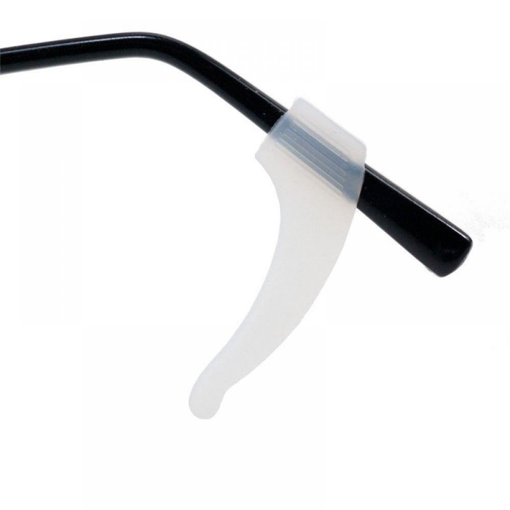 1 paar zachte brillen, transparante antislip siliconen oorhaakjes, tempeltiphouder, brilaccessoires: Wit
