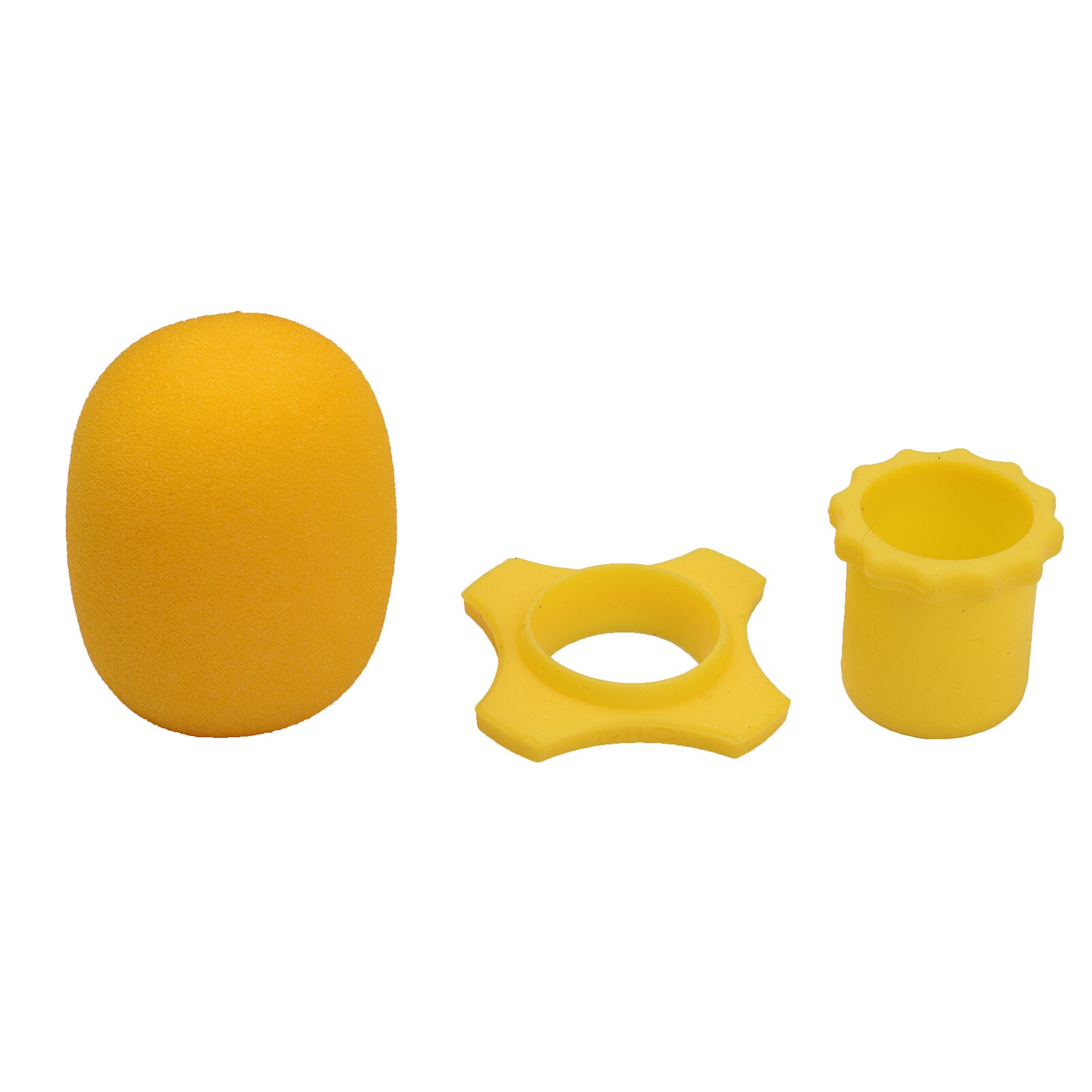 Muslady-Kit de accesorios de protección para micrófono, con parabrisas de espuma, Fondo de anillo de silicona antideslizante para micrófono de mano inalámbrico: Yellow