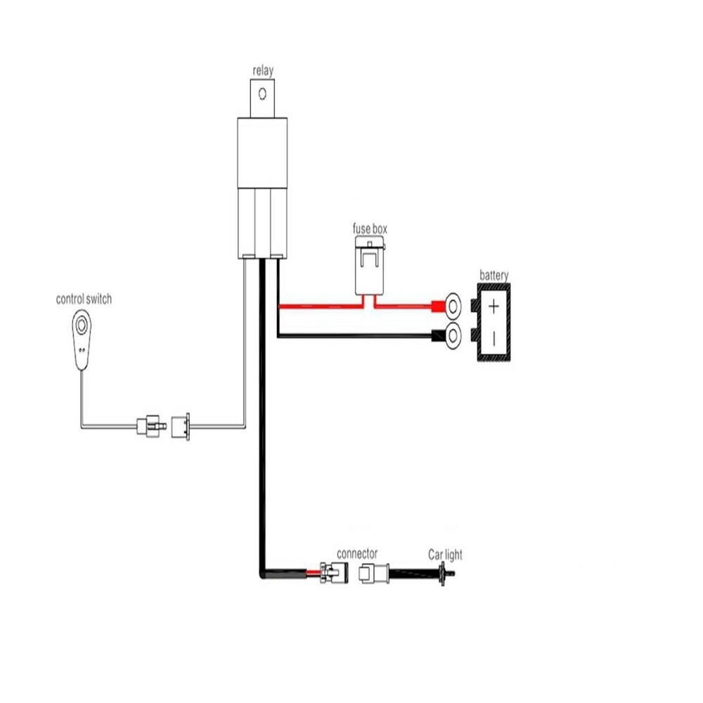 12/24V Car Auto Led Work Lamp Driving Lights Switch Wiring Loom Harness Offroad Led Light Bar Wire Cable 40A Switch Relay Kit: 1 switch for 1 lamp