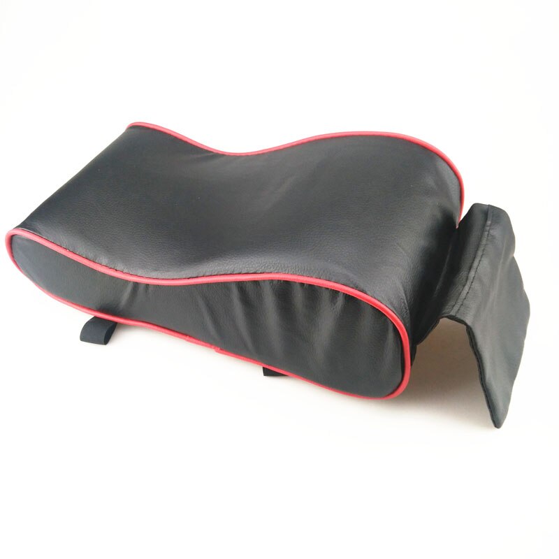 Accoudoir en cuir pour la console centrale de voiture, forme, pour Peugeot 206 207 208 301 307 308 407 3008 4008,: Black red line