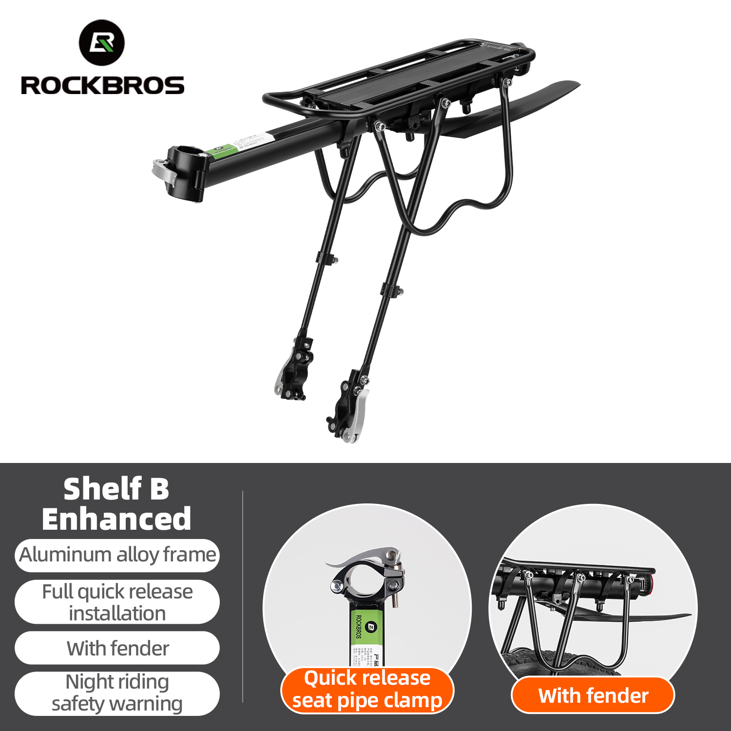Rockbros Bike Rack Rear ROCKBROS Bike Rack Aluminum Alloy MTB Bike Bicycle... – Grandado