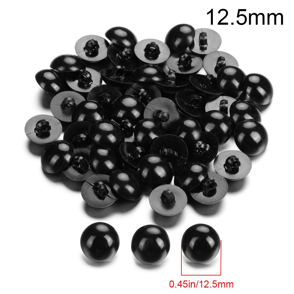 Ojos sólidos de plástico negro para muñeca de oso, marioneta de felpa, juguete, nariz, Animal, botón de costura, accesorios, 50 piezas: Chocolate