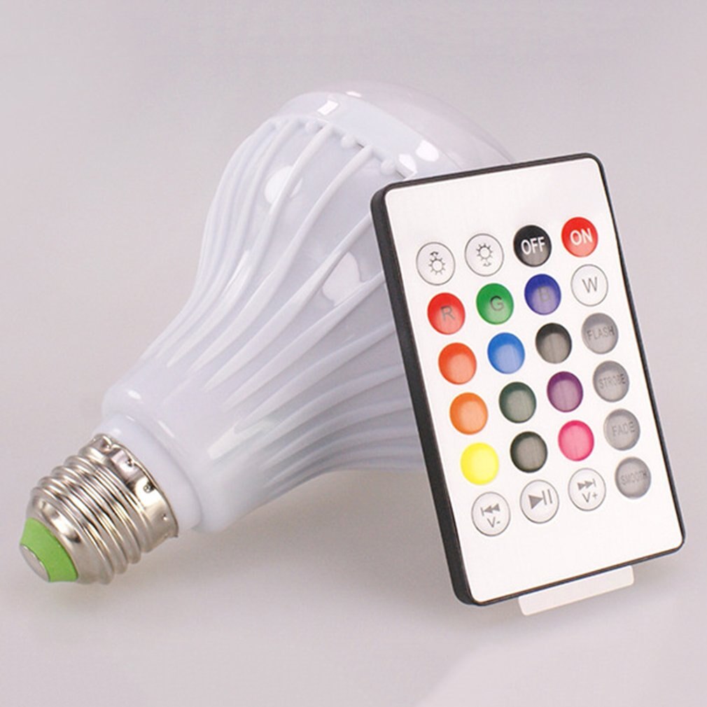 Smart Music Light Bulb Led Colorful Speaker Bulb E27 Wireless Remote Control Audio Bulb 12W 220V RGB Bulb Light Music Player