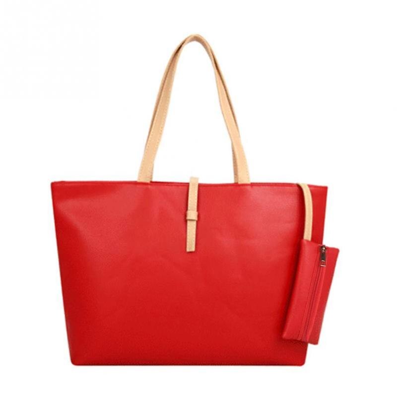 Vrouwen Tote Lederen Messenger Handtas Luxe Dame Grote Tote Vierkante Top-handvat Schoudertassen Purse Sac Bolsas Femininas Sac EEN Belangrijkste: Rood