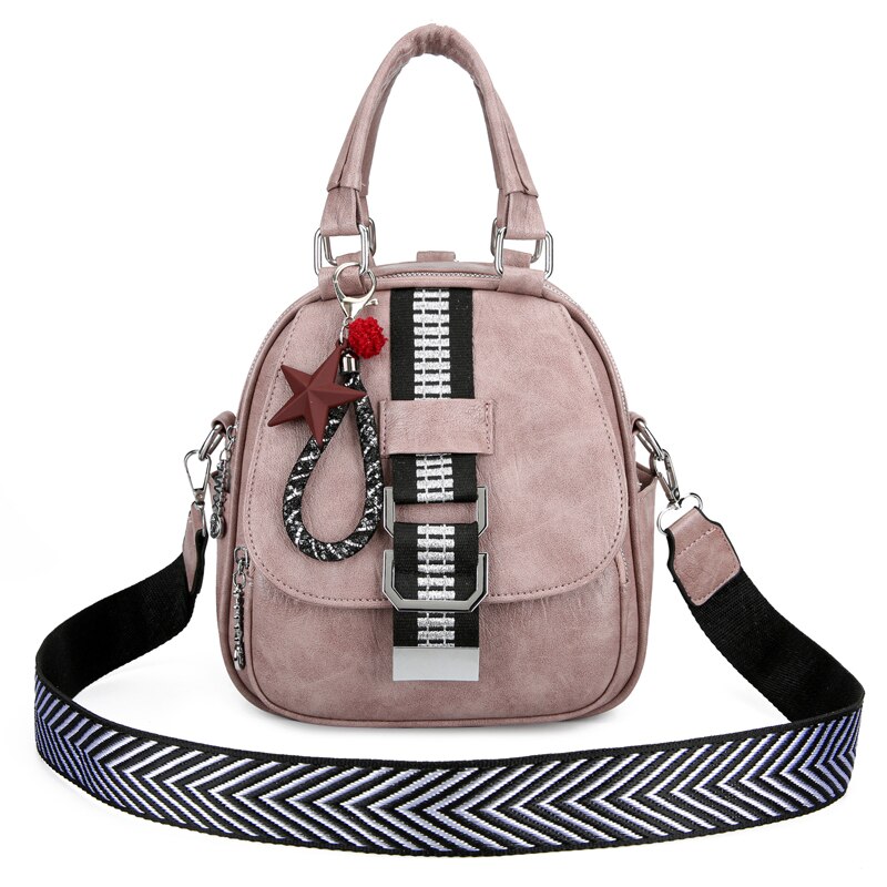 Zaino in pelle PU moda donna zaino da viaggio in pelle borsa da scuola di grande capacità zaini da viaggio zaino da viaggio: Colore rosa