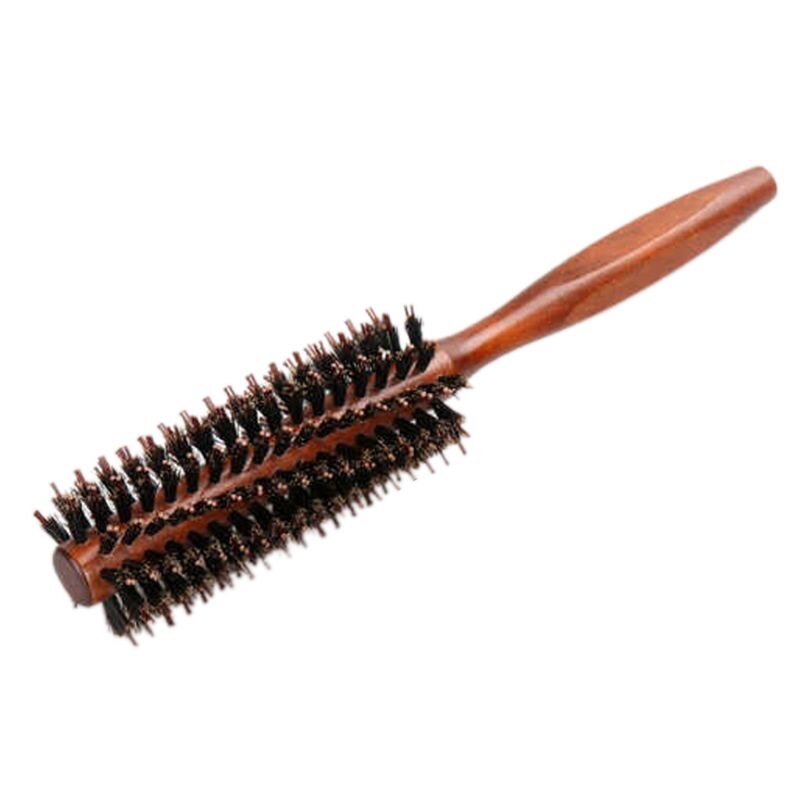 6 Types Straight Twill Hair Comb Natural Boar Bristle Rolling Brush Round Barrel Blowing Curling DIY Hairdressing Styling Tool: Model-D