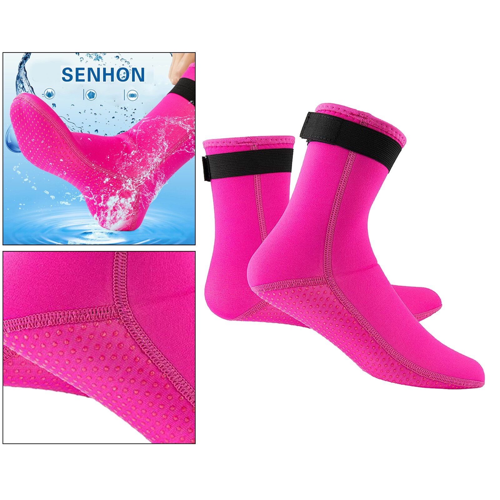 3mm Neopren Strand Schwimmen Tauchen Socken Wasser Sport Anti Slip Schuhe Schwimmen Surfen Socken Strand Stiefel Skifahren Warm Halten socken: Rose Red XL