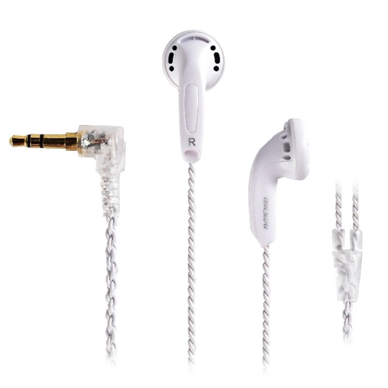 Yincrow rw -9 dynamisk driver i øretelefon øretelefon flad hovedstik ørepropper ørepropper metal øretelefon headset  mx500 ørepropper: Hvid øretelefon