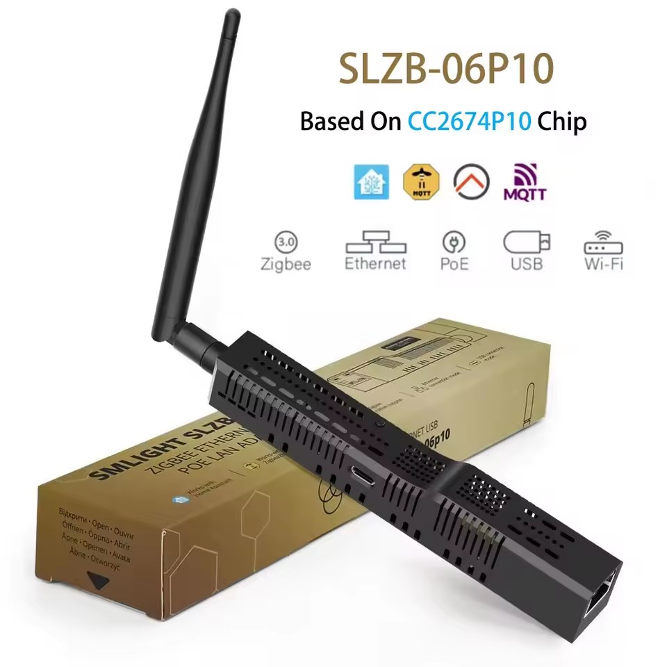 SMLIGHT SLZB-06 – Ein Zigbee 3.0-zu-Ethernet-, USB- und WLAN-Adapter mit PoE-Unterstützung, funktioniert mit Zigbee2MQTT, ZHA, Home Assistant: Brown