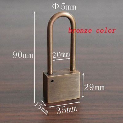 Solid Brass Padlock Multifunctional Door Lock Safety Waterproof Antirust Never Rust Security Outdoor Pure Copper Lock: SKY BLUE