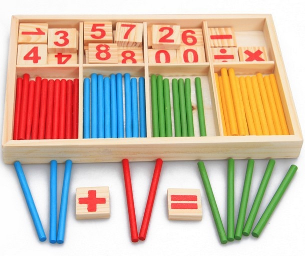 Houten Math Speelgoed Tellen Sticks Leermiddelen Baby Early Educatief Aantal Math Open Geest Kleurrijke Stok Speelgoed