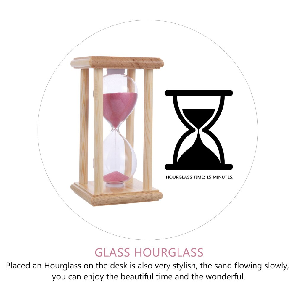 Wooden Frame Hourglass Glass Transparent Glass Sandglass Restaurant Accessories