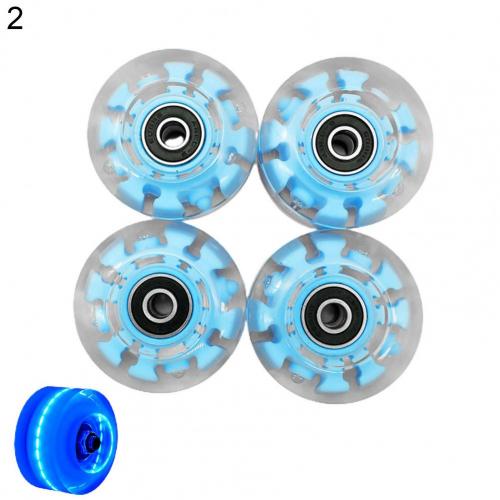 4Pcs Inline Roller Skate Wheels 4pcs LED Sliding PU Skating Flashing Wheel Rollers Durable Luminous Wheels instock: 2