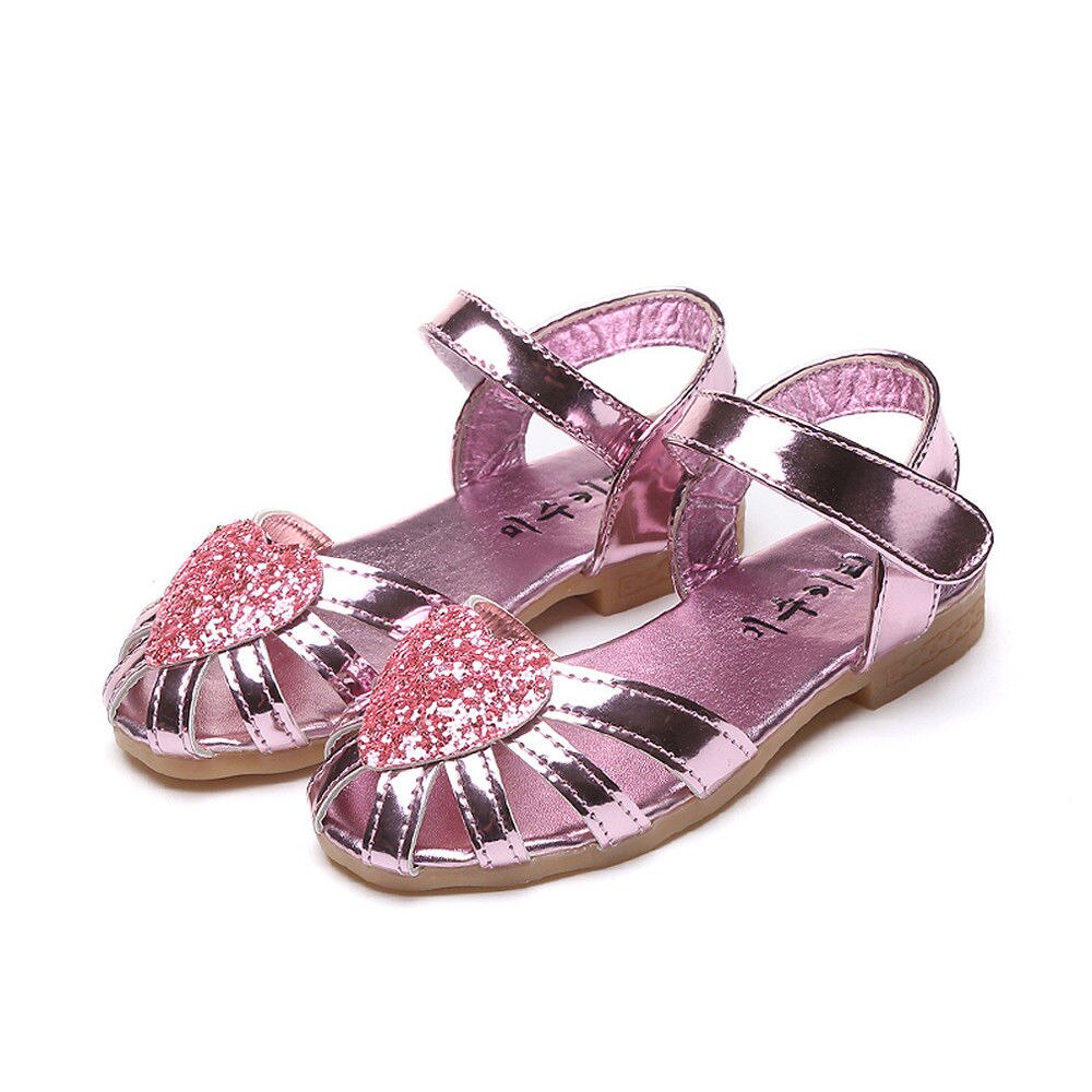 Børn baby piger blød sål sandaler småbørn sommer sko hjerte sandal: Lyserød / 6