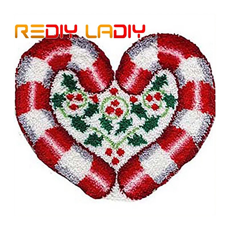 Haakpatroon tapijtpakketten, zuurstokken, liefde, doe-het-zelf, haken, tapijt, kleed, 100%  acrylgaren, kussen, mat, tapijt, jaar, decoratie, kunst en knutselen