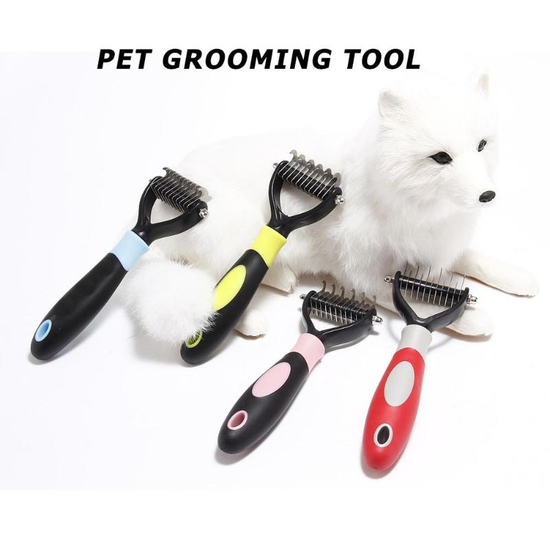 VKTECH Hair Removal Comb Pet Fur Knot Cutter Remove Rake Grooming Shedding Brush Comb Rake Dog Cat Dematting Deshedding Brush