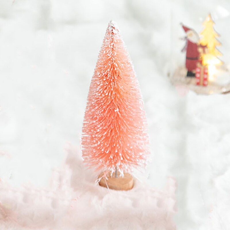 Petit arbre de noël rose pour fille, décoration de bureau en forme de cœur