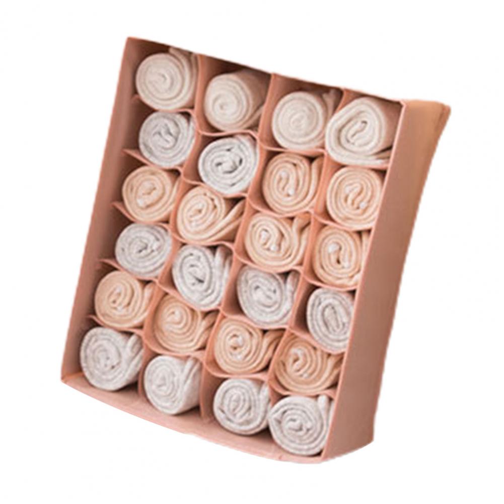 6/7/24 Grids Underwear Storage Drawer Organizer Non Woven Fabric Drawer Divider Box for Bra Socks Clothes Organizer Storage Box: Pink 24Cells