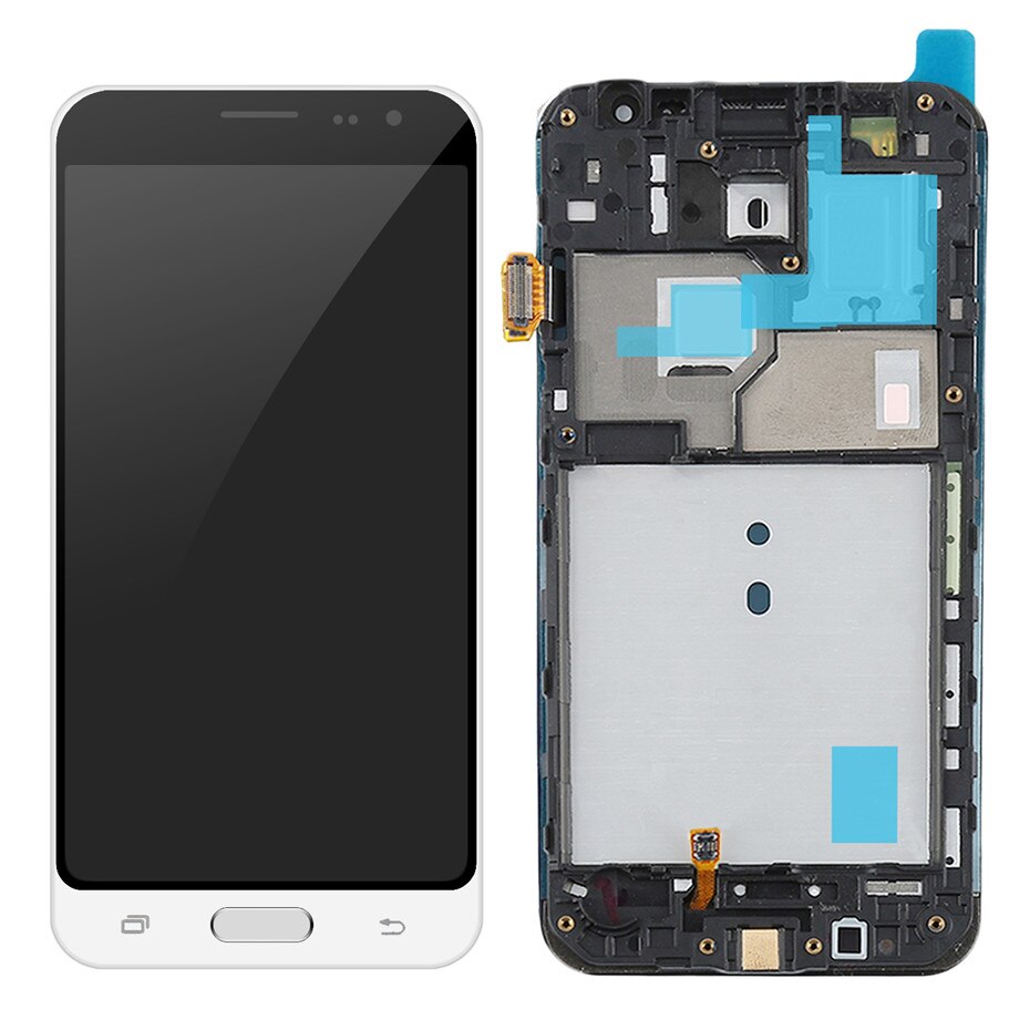 SZMUGUA SM-J320FN/F/M/H/DS pour Samsung Galaxy J3 J320 écran LCD + écran tactile J320F J320FN J320H J320M ajuster la luminosité: white with Frame