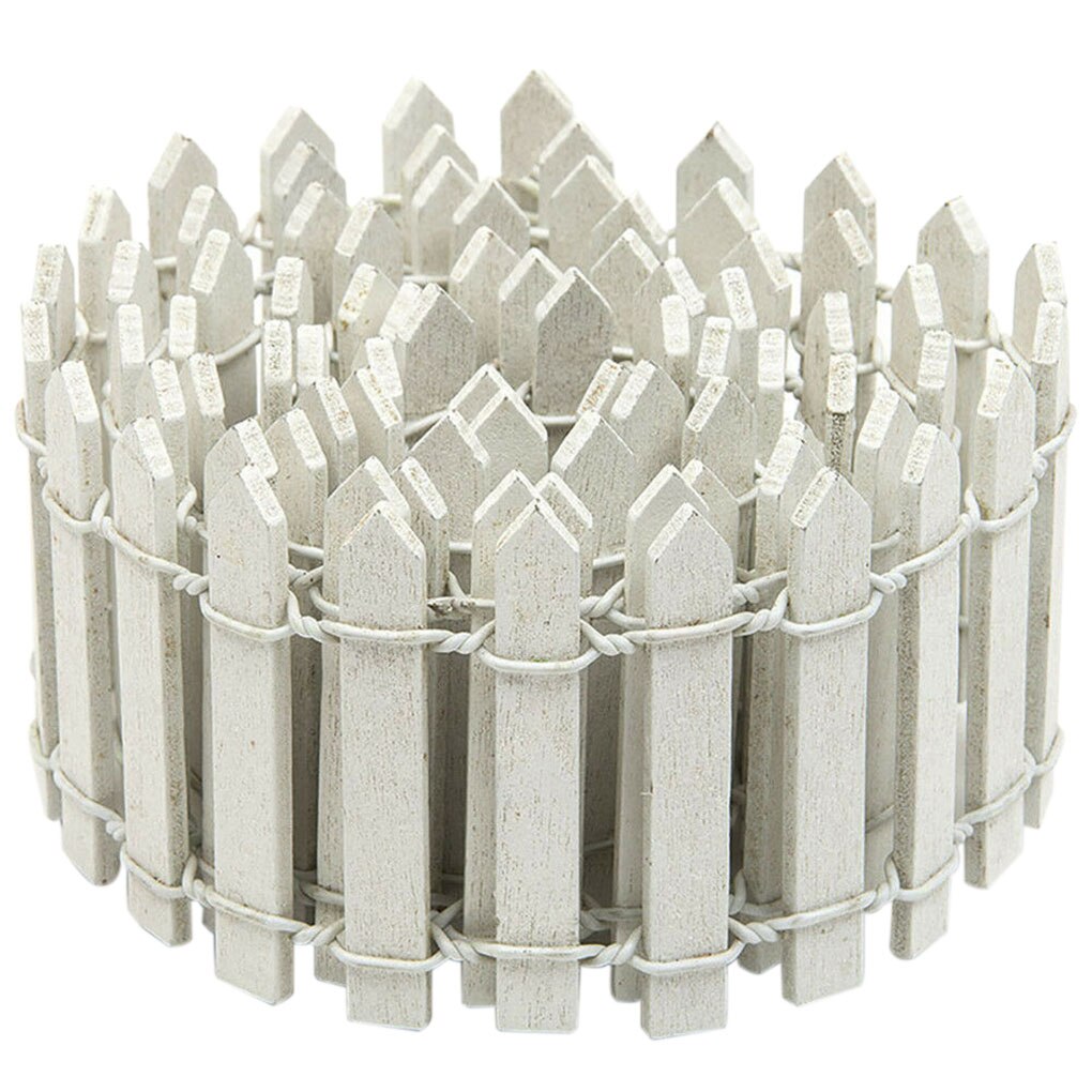 100x5cm/100x3cm DIY Mini Small Fence Barrier Wooden Craft Miniature Fairy Garden Terrarium Doll Branch Palings Showcase Decor: 5cm white