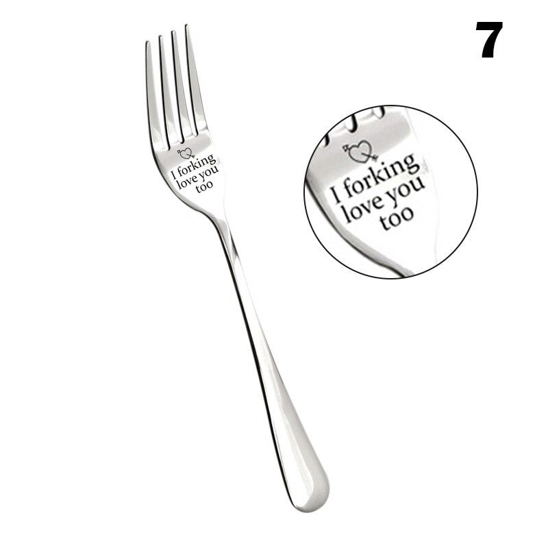 Engraved Fork Best for Husband Wife and Family Letter Engraved Fork with Box Hogard: 7