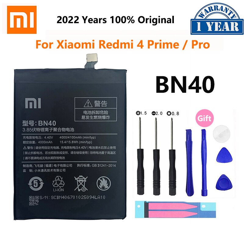 XiaoMi-Batería de repuesto para teléfono Redmi Hongmi Note 3, 3S, 4, 4A, 4X, 5, 5A, 5X, 6, 6, 7, 7A, Go Pro Plus, A2 Lite, BN41, BN31, BM47: BN40 Redmi 4 Pro