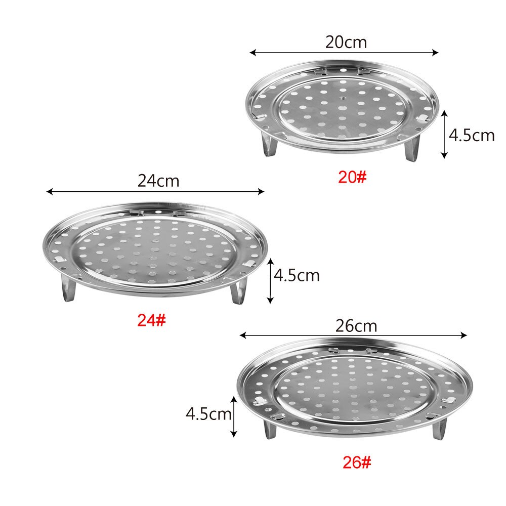 HOOMIN bandeja para albóndigas de tres patas, estante de vapor, redonda vaporera, estante de vapor, soporte de vapor para cocinar al vapor, hornear, herramienta de cocina